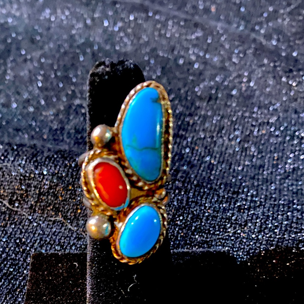 Turquoise / Coral Ring I bought in the 70’s